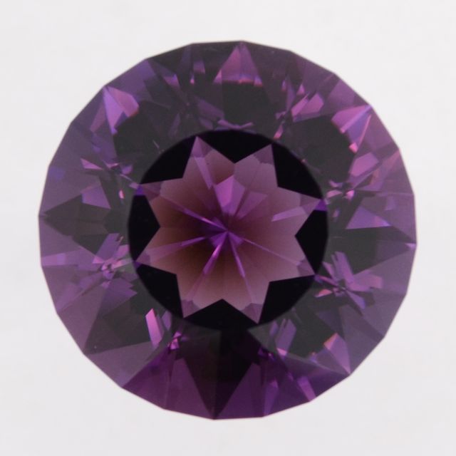 Precision Cut 23.4ct Round Natural Amethyst Gemstone GPPP112 - Click Image to Close